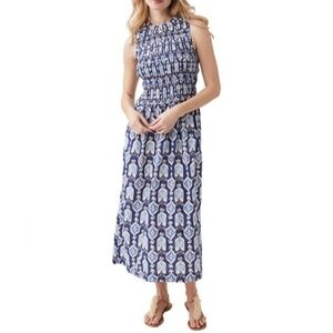 J. McLaughlin Blue Patterned Maxi Dress Size Small